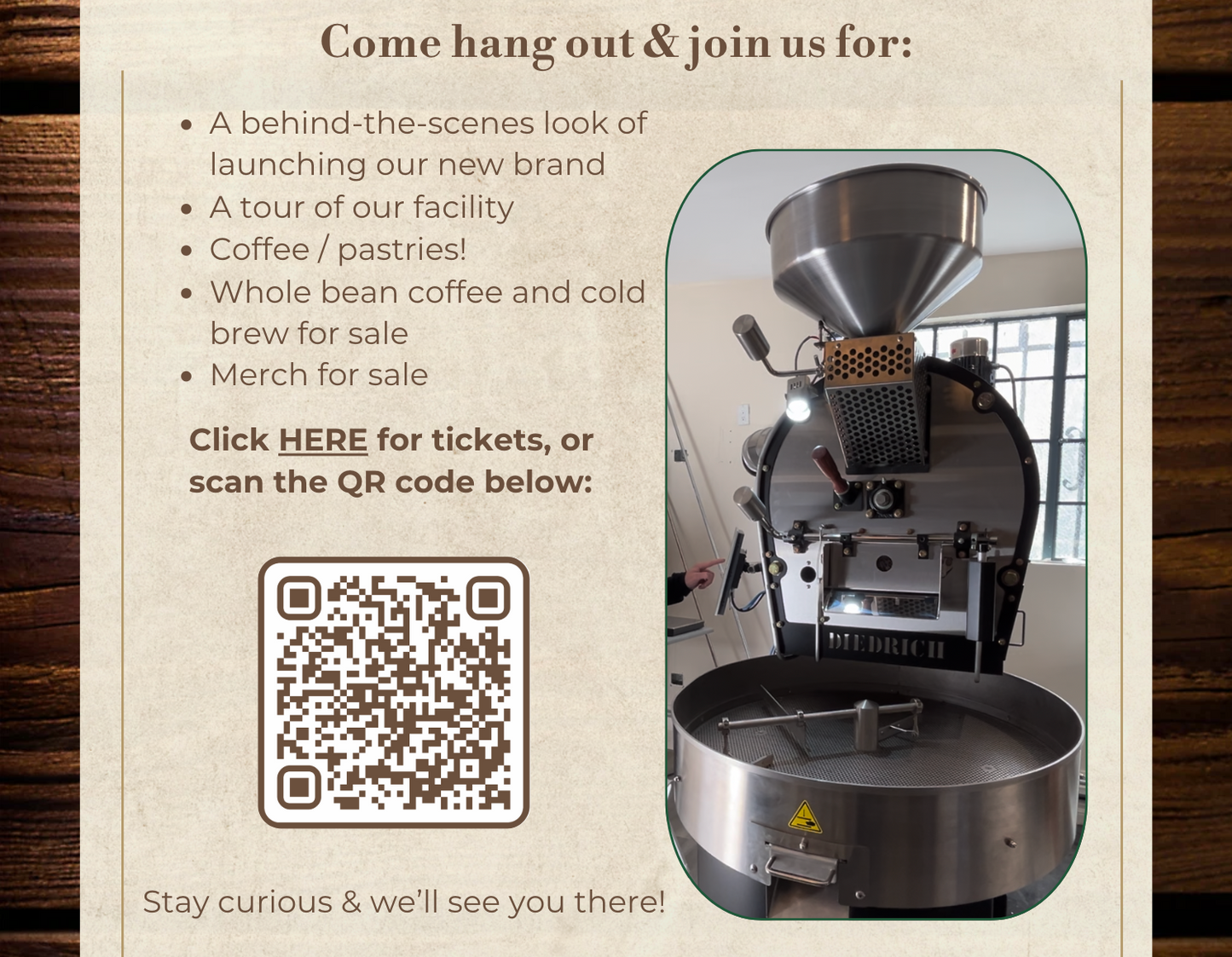 Gather in-person, sip, connect ☕